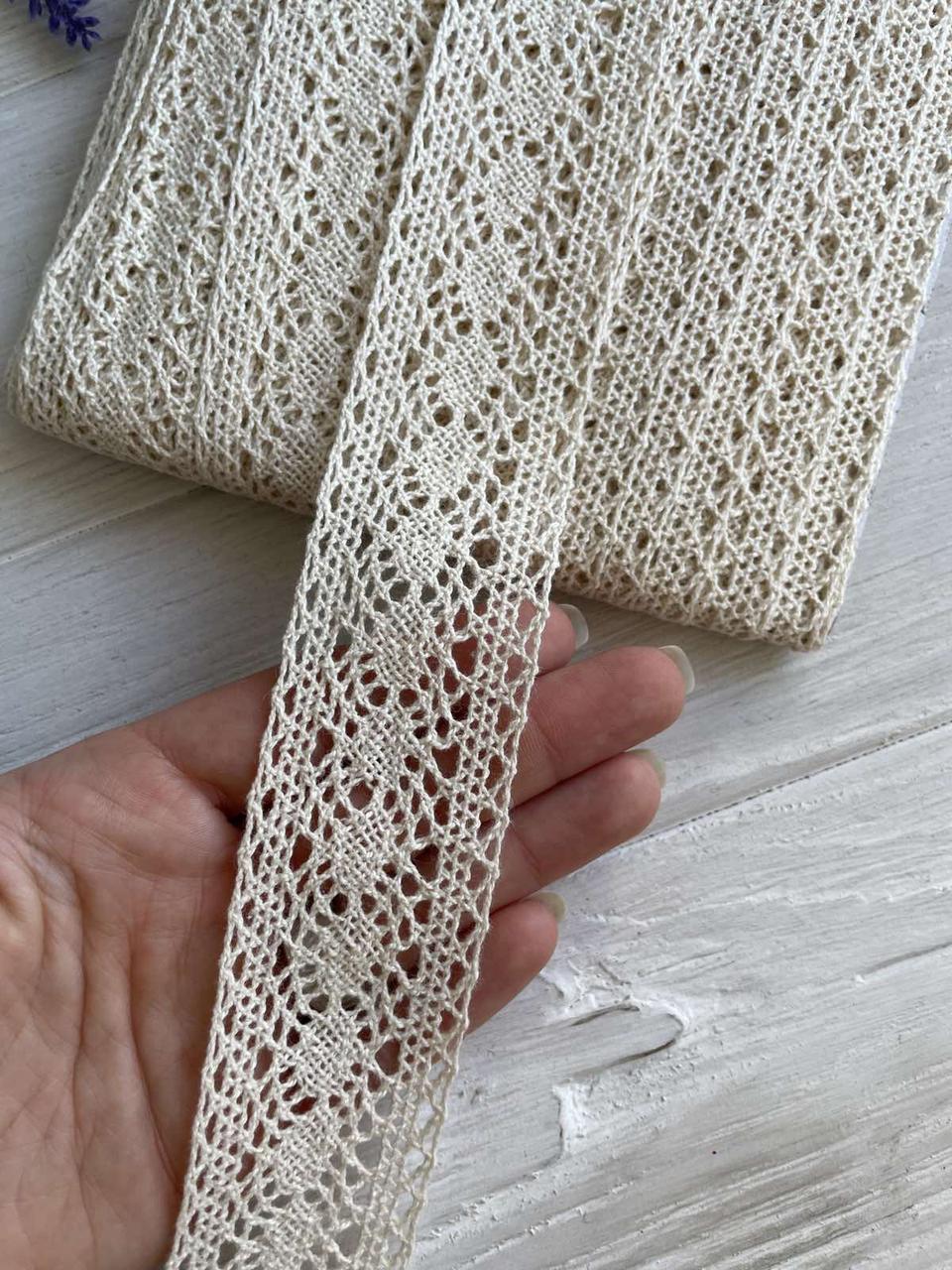 Мереживо в'язане " Marill D30089  " бежеве  рулон 15 ярдів