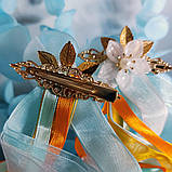 Комплект шпильок для волосся зі стрічками "Прохолодна квітка", фото 2