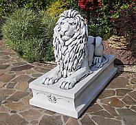 Садовая фигура Лев большой из искусственного мрамора 115х66х145 см