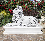 Садова фігура Лев великий зі штучного мармуру 115х66х145 см, фото 5