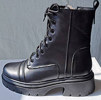 Ботинки черные женские зимние кожаные от производителя модель БМ22-301