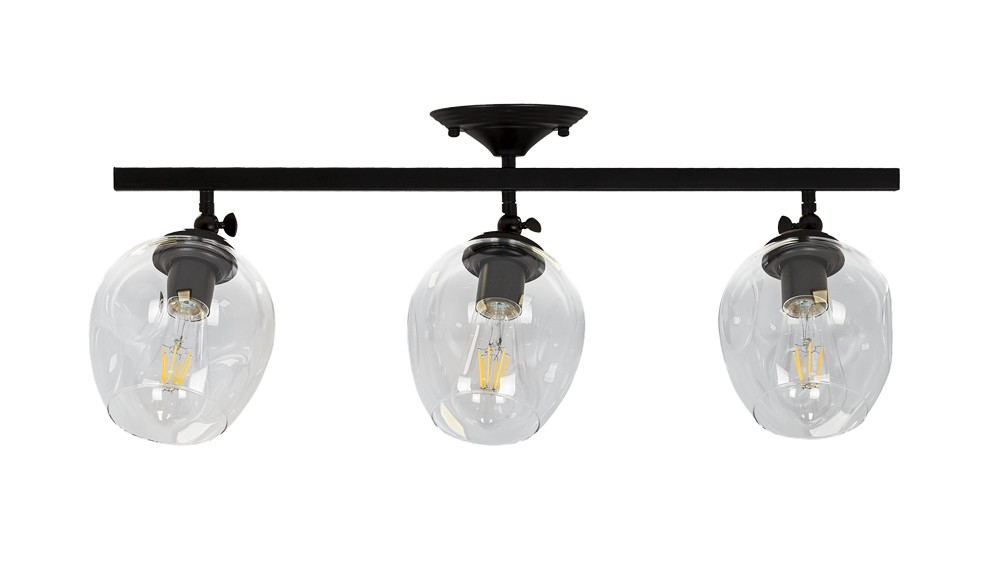 Люстра Потолочная на Три Плафона на Планке 756XPR0231F-3 BK+CL — в ...