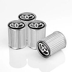 Ковпачки на ніпель для Тойота Alitek Lux Silver Toyota (метал), 4 шт.