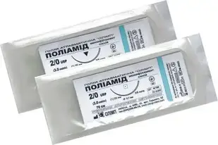 Шовний матеріал поліамід 5/0 ріжучий