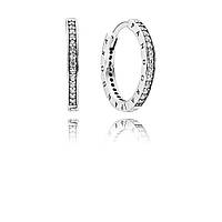 Срібні сережки Pandora з логотипом 290558CZ