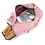 Сумка жіноча PINK у стилі Victoria's Secret дорожня спортивна для фітнесу з відділенням для взуття, фото 7