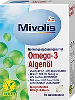 Mivolis Omega-3 Algenöl Омега-3 Масло водорослей 250 мг DHA + 15 мг EPA 30 шт.