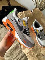 Кроссовки мужские Nike Air Max 90 Orange WB белые с черным и оранжевым