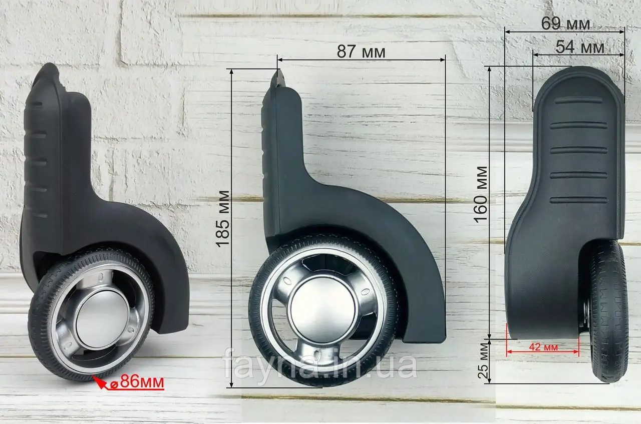 Колісний блок для валізи ЧКБ14-74 (D=86 mm), фото 1