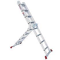 Драбина алюмінієва трансформер 4*4 сходинки, 4,7 м INTERTOOL LT-0029, фото 5