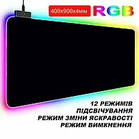 Игровая поверхность с подсветкой 400х900х4мм RGB INTEKO черный