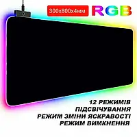 Игровая поверхность с подсветкой INTEKO 300х800х4мм RGB черный