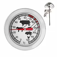 Термометр для мяса BBQ Grill ТР-120H механический нержавеющий корпус с клипсой