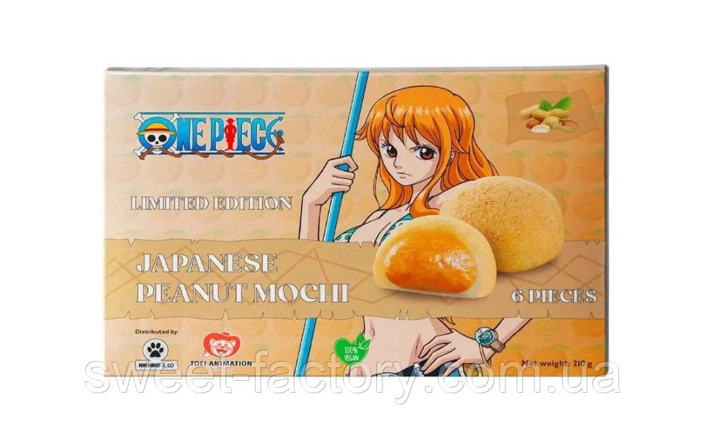 Моти One Piece Nami Japanese Peanut Mochi Арахис 6s 210g, фото 1
