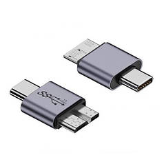 Адаптер перехідник Micro USB 3.1 Type B — USB Type-C (M/M), метал