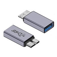 Переходник адаптер Micro USB 3.1 Type B Male - USB Female (металл)