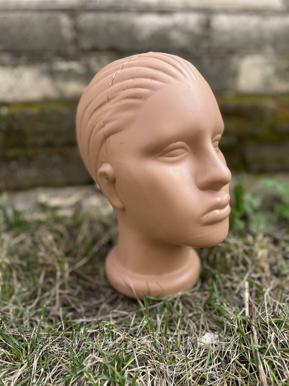 Манекен голова жіночий колір бежевий без макіяжу, фото 1