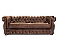 Современный диван "Честер Арт". 215, французская раскладушка, натуральная кожа