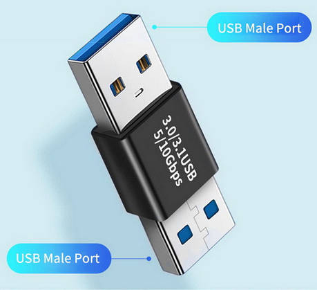 Адаптер перехідник Alitek USB 3.0 — USB 3.0 M/M (метал), фото 1