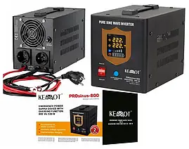 Гібридний ДБЖ/Інвертор Kemot URZ3405B PROsinus-800 12V 230V 800VA/500W, фото 3