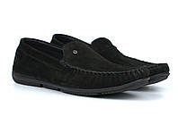 Обувь больших размеров мужские мокасины нубуку черные Rosso Avangard BS Alberto M4 Black Vel