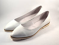 Балетки кожаные женская обувь больших размеров Gracia V Alba by Rosso Avangard BS цвет белый "Старс"