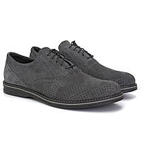 Туфли серые летние замшевые с перфорацией мужская обувь больших размеров Rosso Avangard Felicete Grey Perf BS