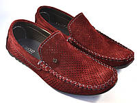 Бордовые мокасины мужские большие размеры летняя обувь Rosso Avangard BS Guerin M4 Perf Bordeaux Grey