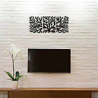 Объемный декор стен, панно деревянное "Крона дерева модульная картина", декор для дома 20x48 см