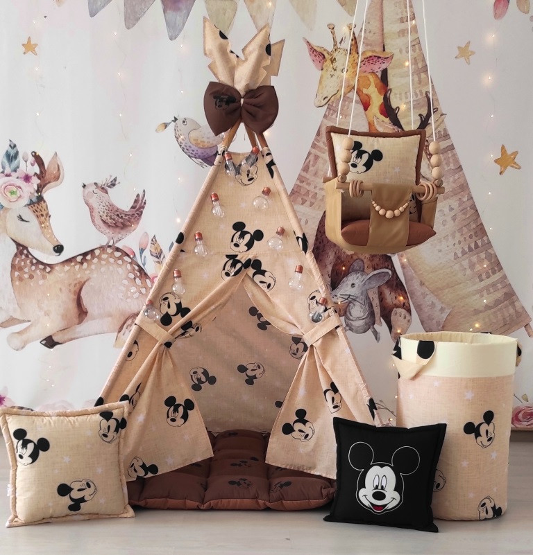 Вігвам Mickey house БОН БОН + кошик для іграшок + підвісна гойдалка Повний комплект !