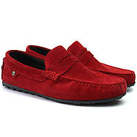 Красные замшевые мокасины мужская обувь большой размер ETHEREAL Ferarri Barn Red Vel BS Rosso Avangard