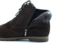 Зимние ботинки замшевые коричневые мужская обувь больших размеров Rosso Avangard Whisper Brogue Brown BS