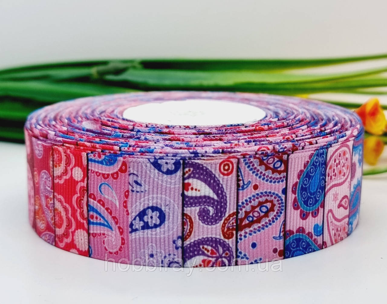 Репсова стрічка з малюнком. 2,5 см. 1 м., фото 1