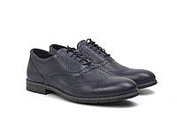 Синие оксфорды броги туфли кожаные мужская обувь больших размеров Rosso Avangard Felicete Floto Blu BS