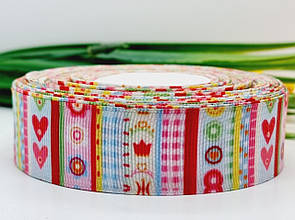 Репсова стрічка з малюнком. 2,5 см. 1 м.
