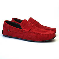 Мокасины мужские красные замшевые летние перфорация обувь большого размера ETHEREAL BS Red Vel Perf 48, 32