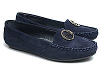 Мокасины замшевые женская обувь больших размеров Ornella M4 O`Blu BS by Rosso Avangard цвет синий "Сапфир"