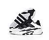 Зимові чоловічі жіночі кросівки Adidas Niteball Winter Fur Black White з хутром взуття зима Адідас Найтбол чорно-білі, фото 6