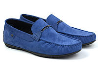 Обувь больших размеров мужская мокасины замшевые синие летние перфорация Rosso Avangard ETHEREAL Sea Vel BS