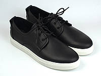 Мужская обувь больших размеров батальная кроссовки кеды кожаные черные Rosso Avangard Slipy Black&White BS