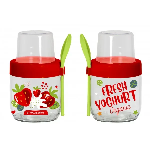 Банка для зберігання HEREVIN Fruit-Yoghurt 6651282 з ложкою і контейнером 425 мл