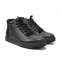 Зимние ботинки черные кожаные на меху мужская обувь больших размеров Rosso Avangard North Lion Black LeatherBS