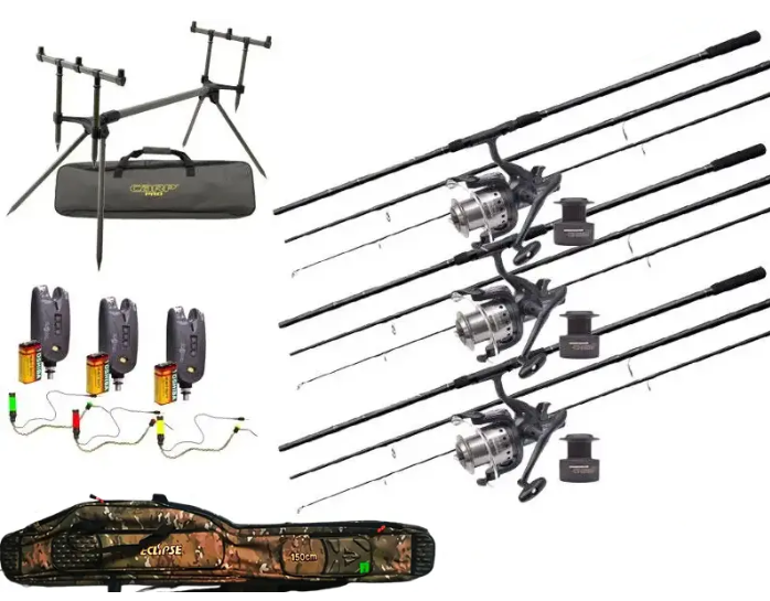 Карповий набір Flagman Magnum Black Carp + Carp Pro: 3 вудилища, котушки, сигналізатори, род-под, чохол