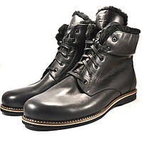 Большой размер зимние ботинки мужские кожаные Rosso Avangard BS Night POLY Whisper Black черные 32, 48