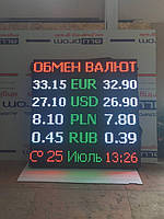 Електронні світлодіодні табло вуличні 960:960мм Інформаційне світлодіодне Лід Табло обміну валют