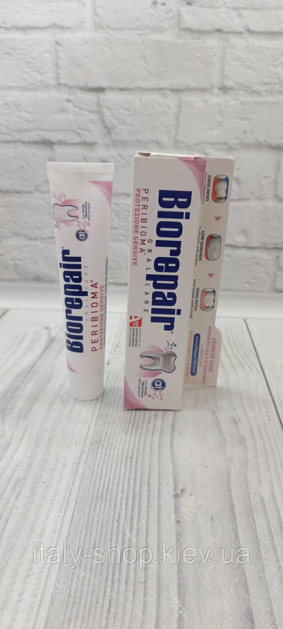 Зубна паста Biorepair Oral Care Peribioma Protezione Gengive-Захист ясен без фтору 60 мл Італія, фото 1