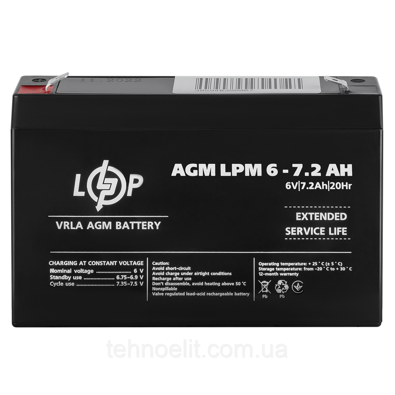 Акумулятор AGM LPM 6V - 7.2 Ah