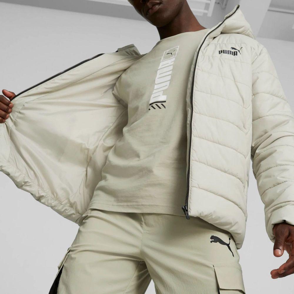 Куртка спортивна чоловіча Puma Essentials Padded 848938 68 (світло сірий, зима, термо, з капюшоном, лого пума)