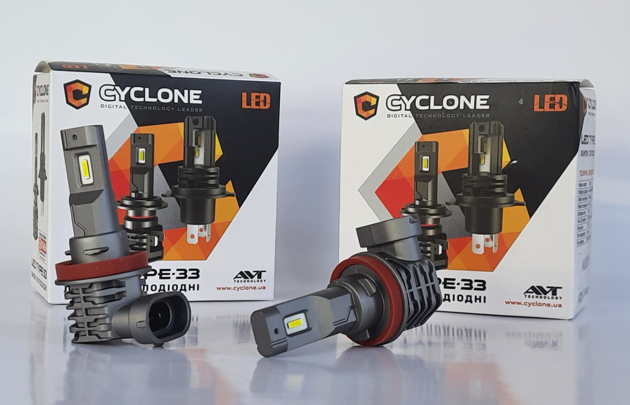 Лампа LED Cyclone H11 type-33 5000k 4600Lm 1шт ( H8 , H9 )
