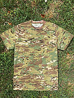 Тактическая футболка хлопок Мультикам ЗСУ мужская армейская футболка камуфляжная Военная футболка